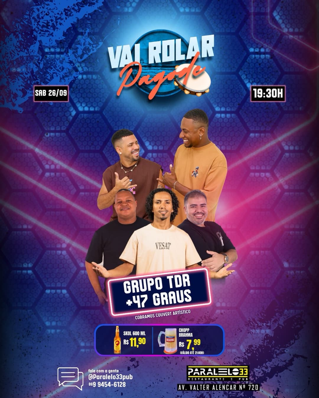 Flyer de 47 Graus e Grupo TOP