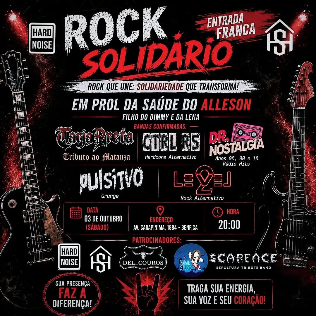 Flyer de Pulsivo, Tarja Preta, CTRL R5, Level 2 e mais 1 artista