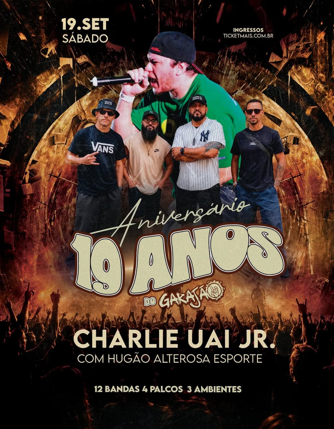 Flyer de Charlie Uai Jr e Hugão