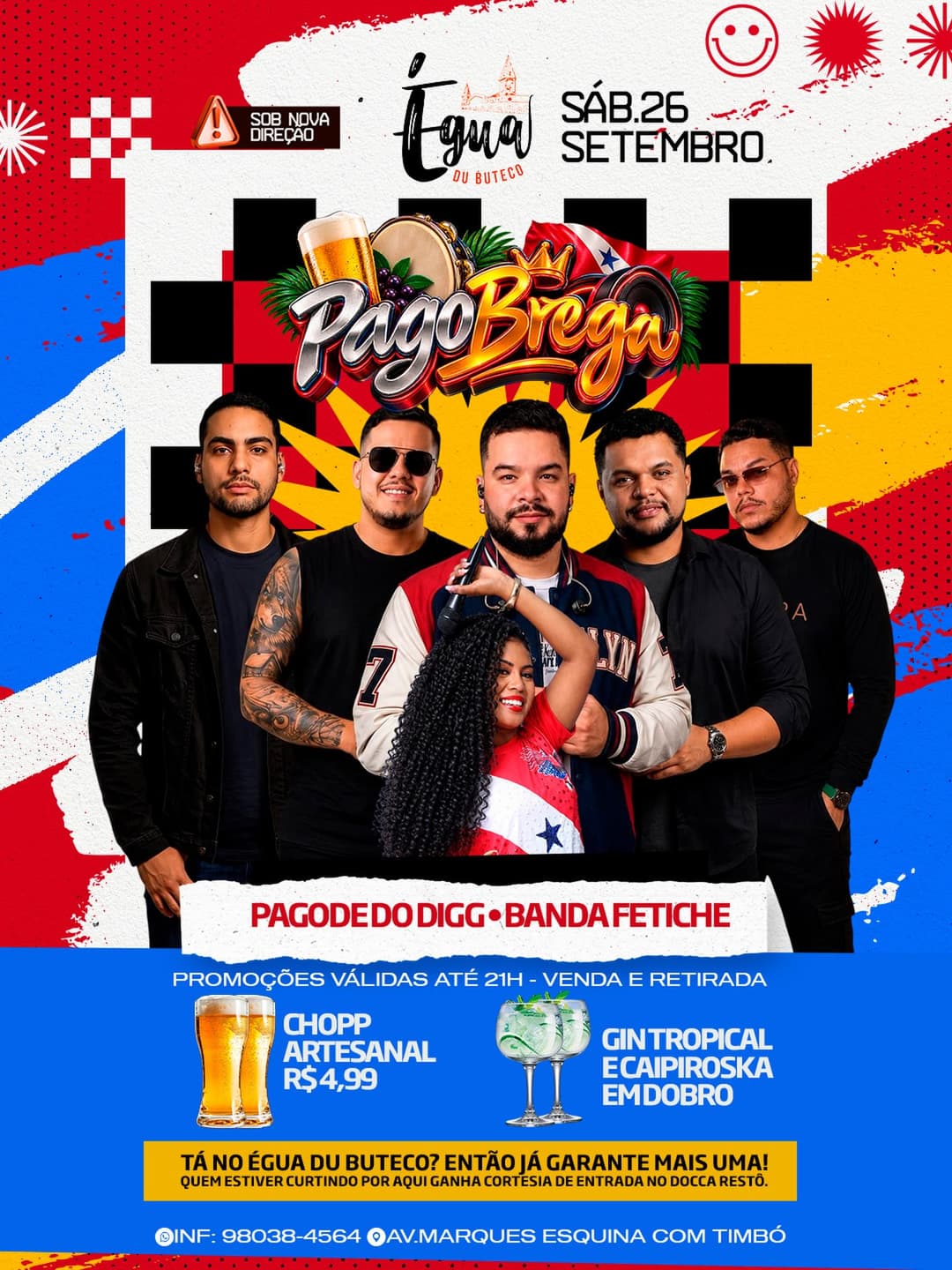 Flyer de Pagode do Digg e Banda Fetiche