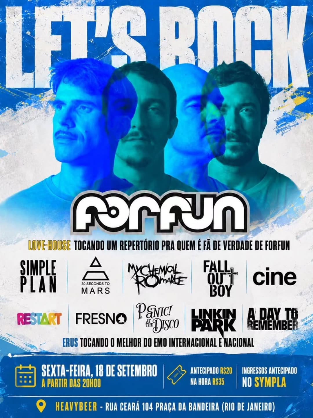 Flyer de bandalovehouse e erusrock