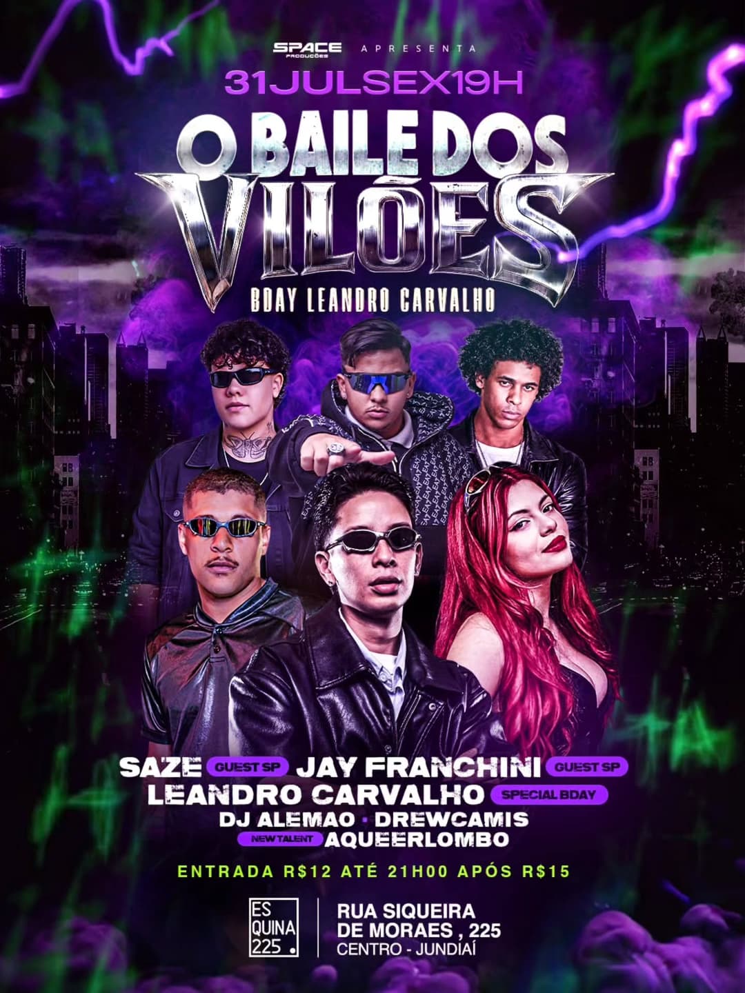 Flyer de Saze, Jay Franchini, Leandro Carvalho e mais 3 artistas