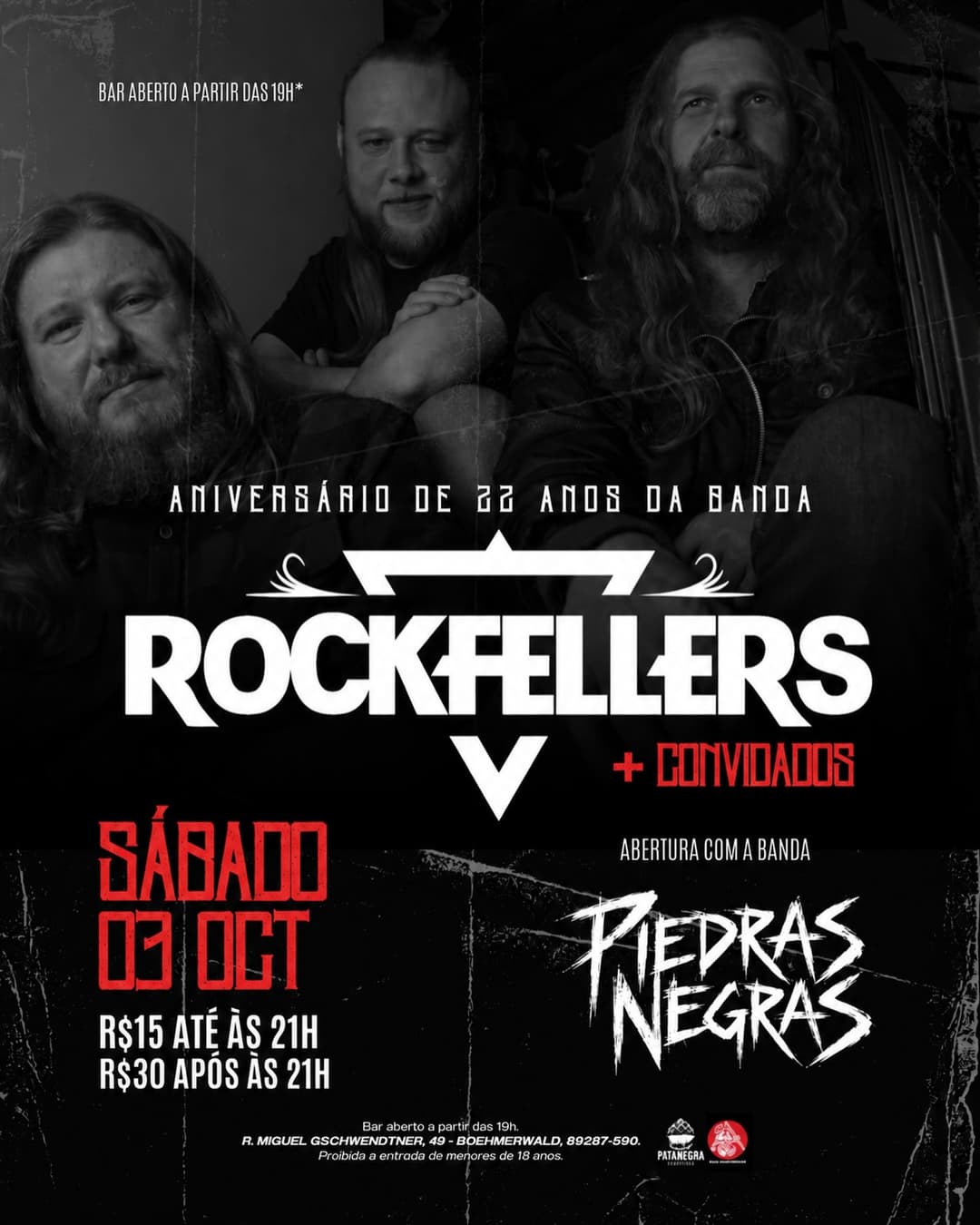 Flyer de Rockfellers e Piedras Negras