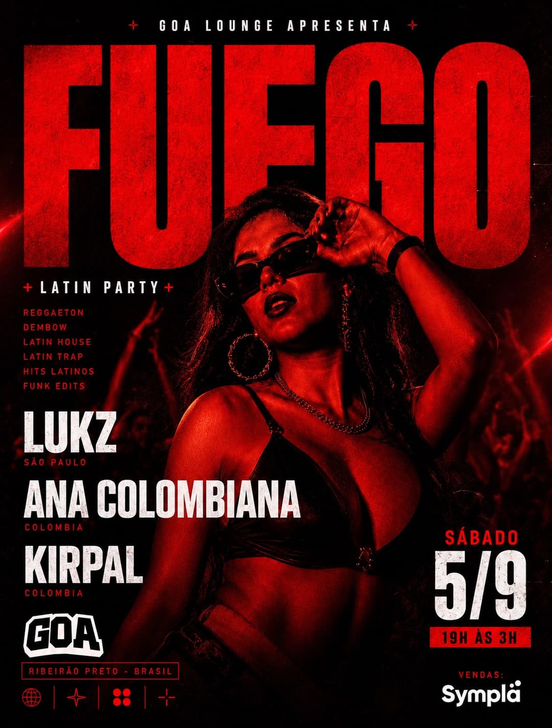 Flyer de DJ LUKZ e mais 2 artistas