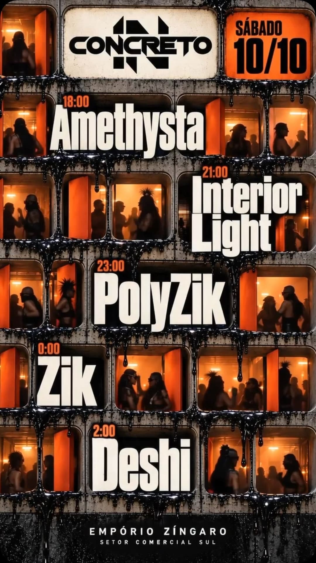 Flyer de Caroline Valença, Interior Light, PolyZik, Zik e Deshi