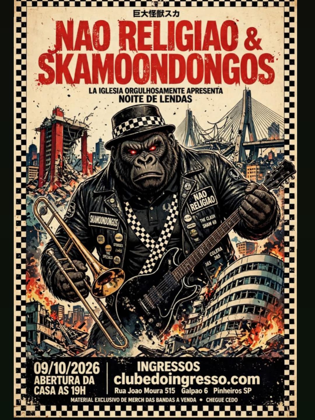 Flyer de Não Religião e Skamoondongos