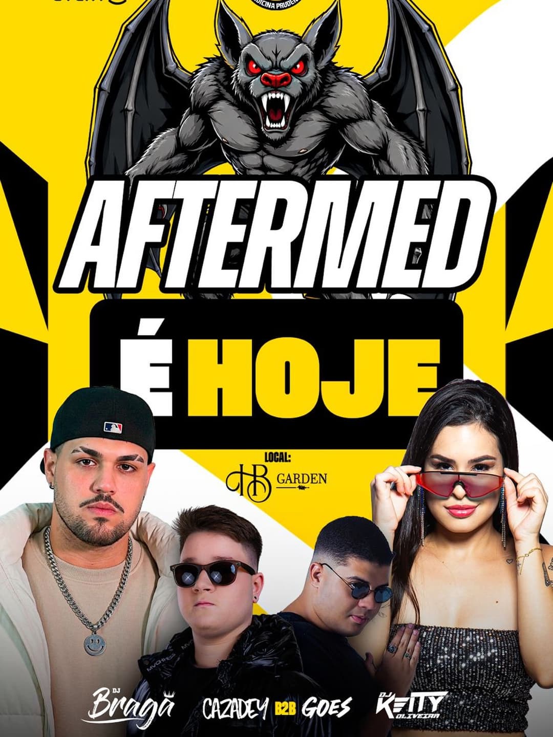 Flyer de Braga, Cazadey B2B Goes e Ketty Oliveira