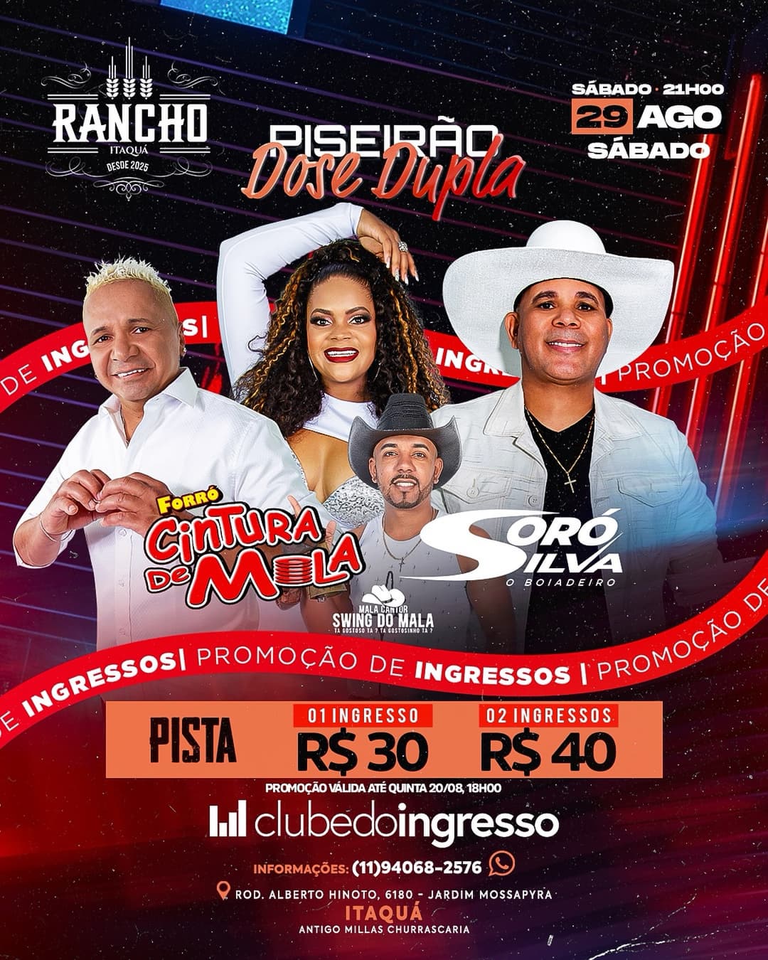Flyer de Cintura de Mola e Soró Silva