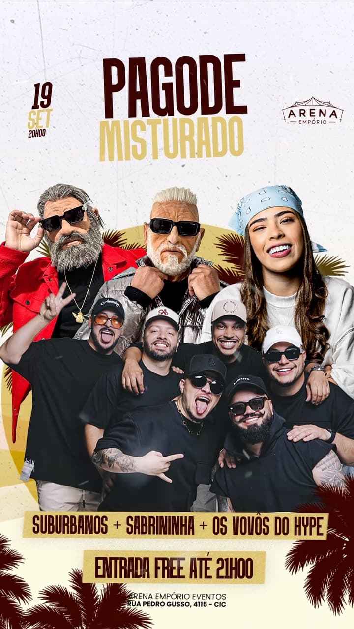 Flyer de Suburbanos, Sabininha e Os Vovós do Hype