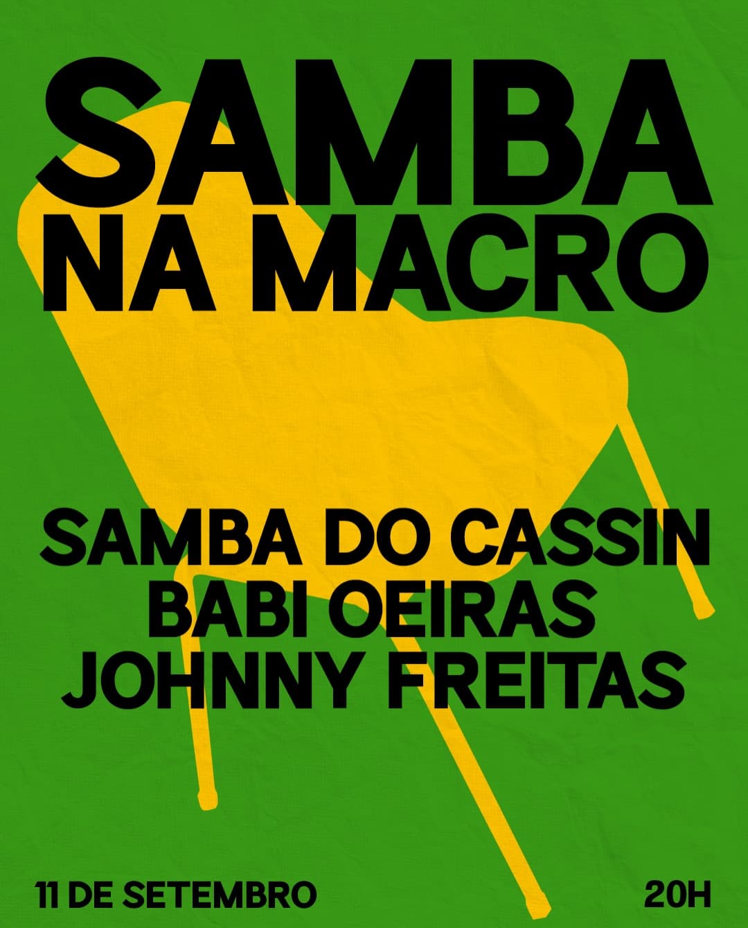 Flyer de Samba do Cassin, Babi Oeiras e Johnny Freitas