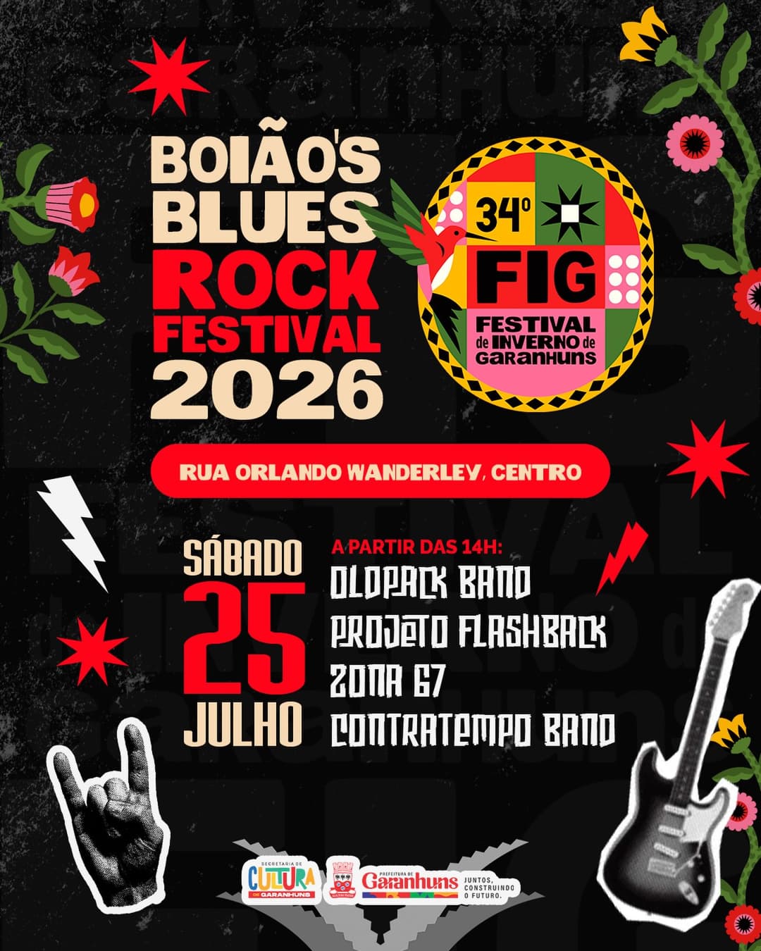 Flyer de Oldpark Band, Projeto Flashback e mais 2 artistas