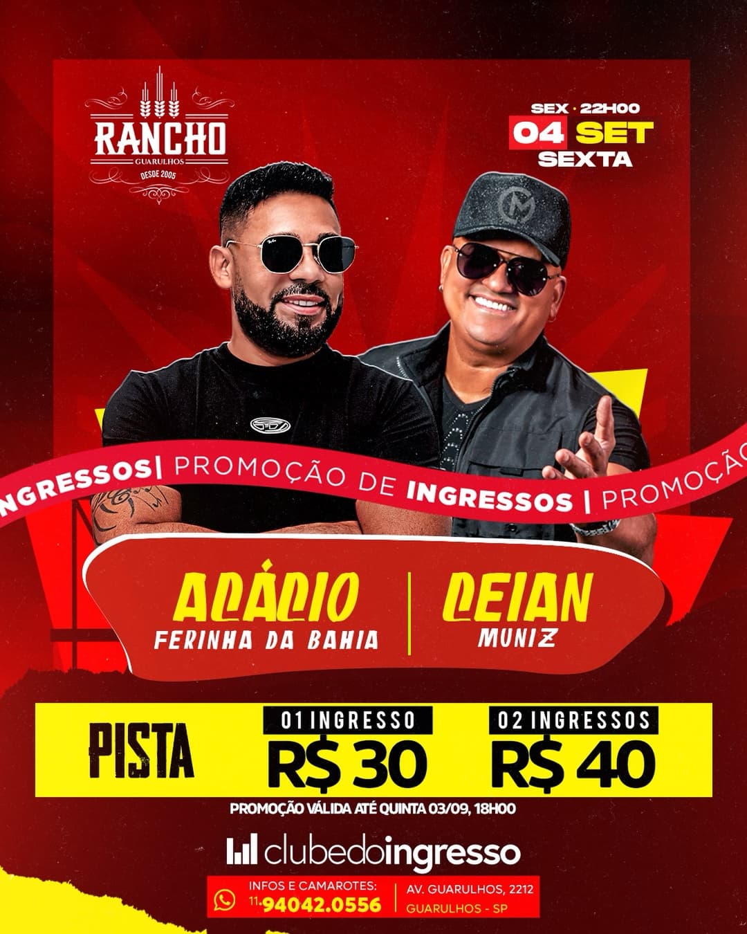 Flyer de Acácio Ferinha da Bahia e Ceian Muniz