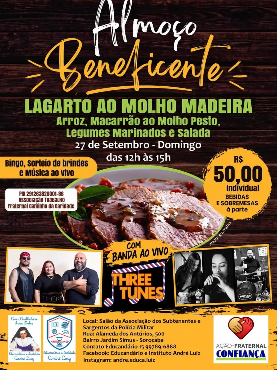 Flyer de Banda Three Tunes