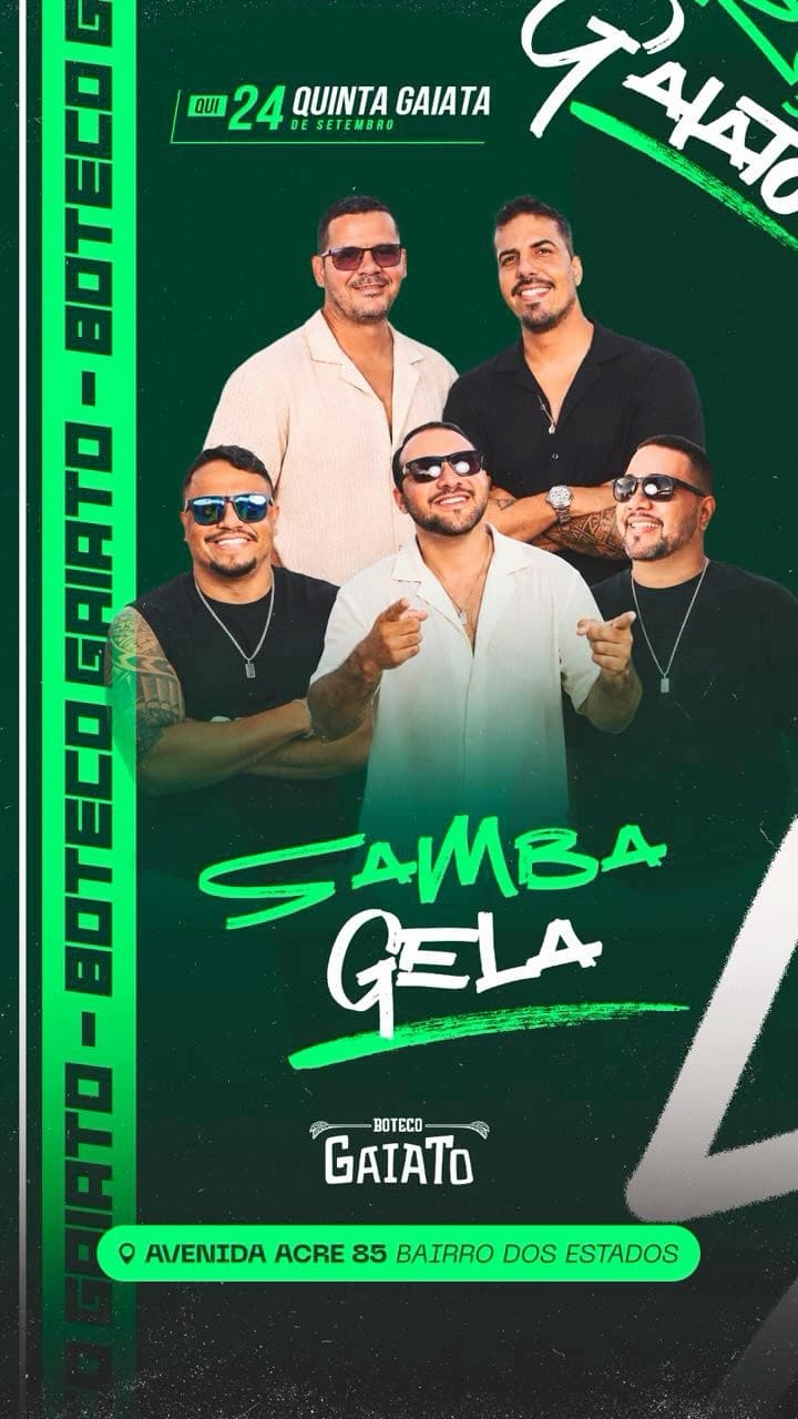 Flyer de Sambagelaoficial e Samba Gela