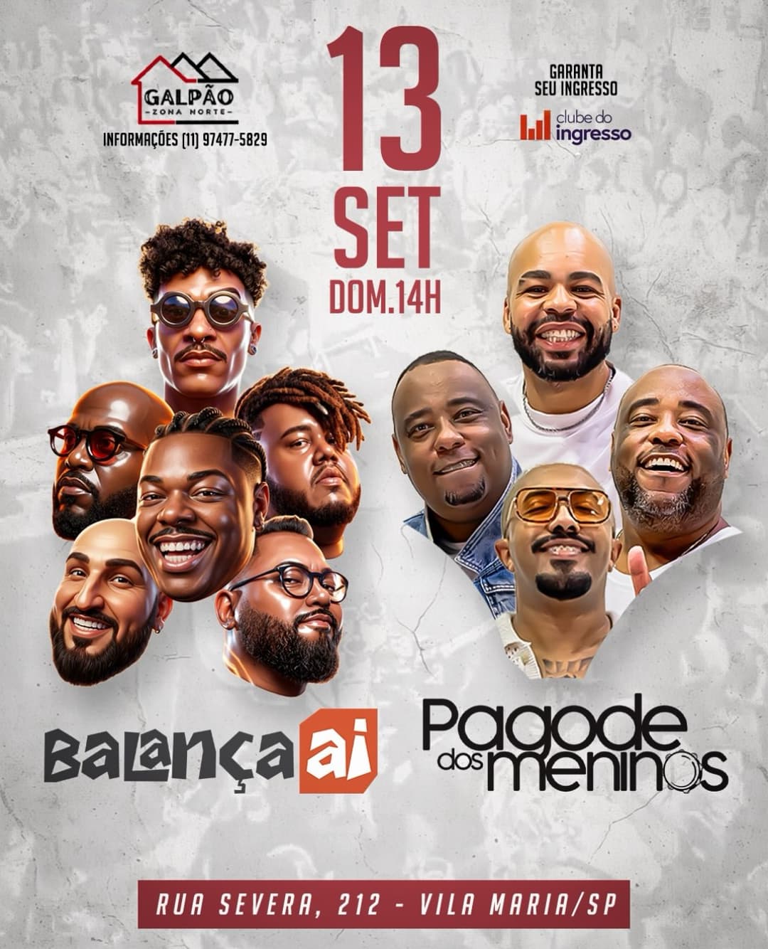 Flyer de Balança Aí e Pagode dos Meninos