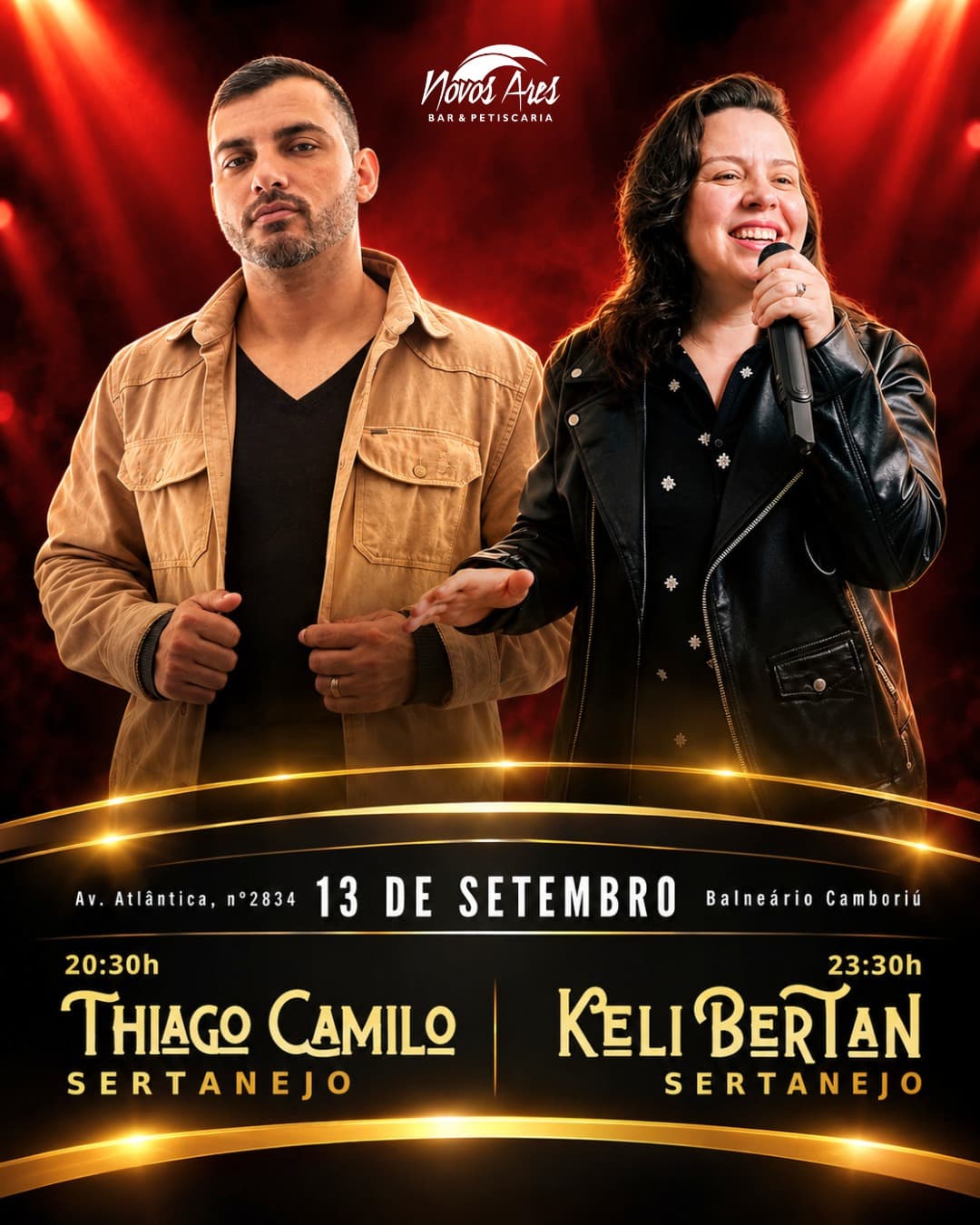 Flyer de Camilo e Keli Bertan
