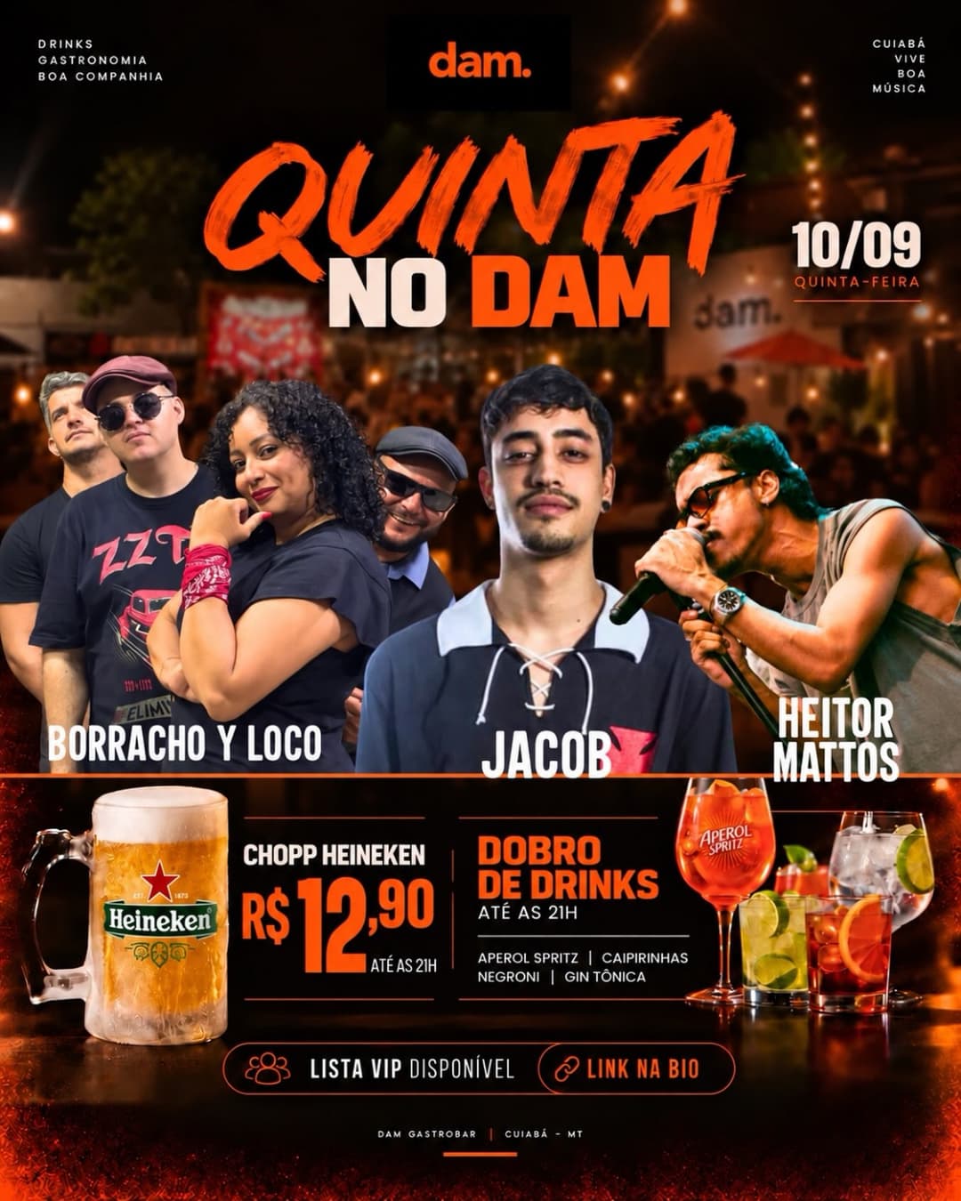 Flyer de Borracho Y Loco e Jacob e Heitor Mattos
