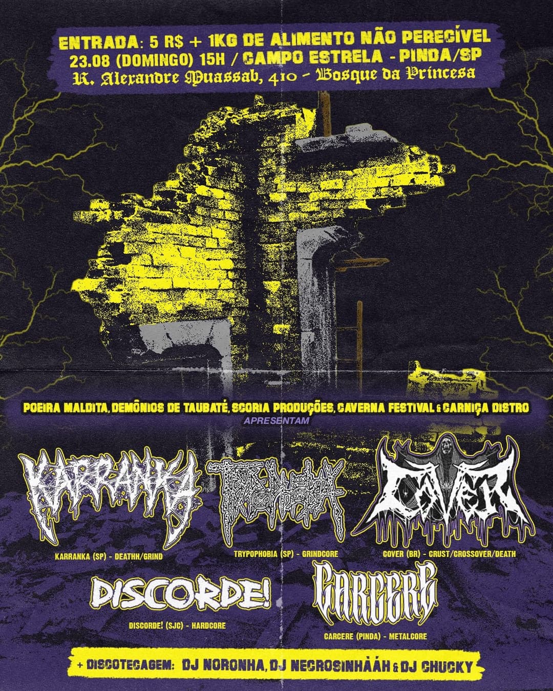 Flyer de Karranka, Hayná Beck e mais 5 artistas