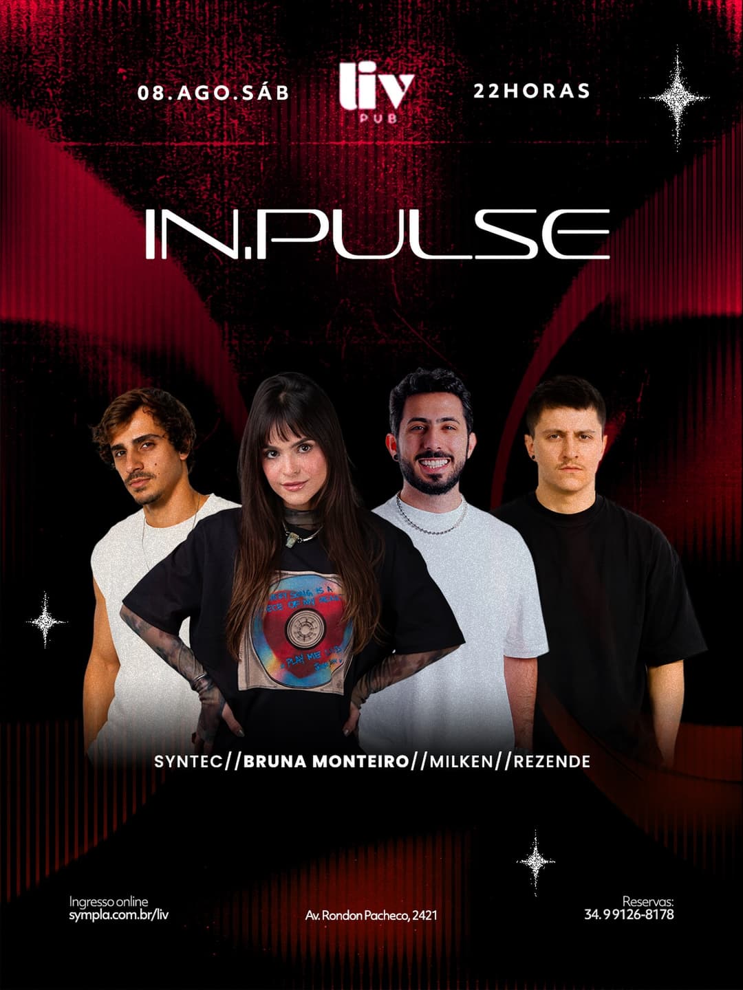 Flyer de Bruna Monteiro, Milken, Syntec e Rezende
