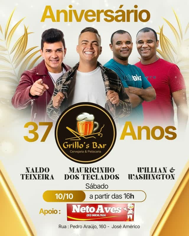 Flyer de William & Washington e mais 3 artistas