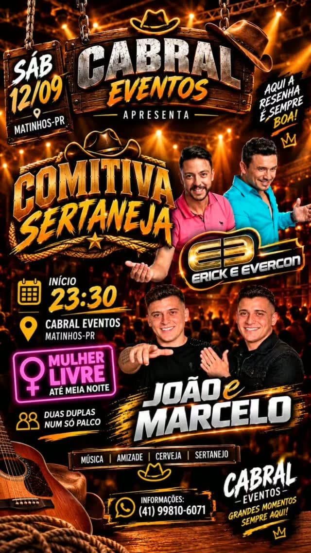 Flyer de João e Marcelo e Erick & Evercon