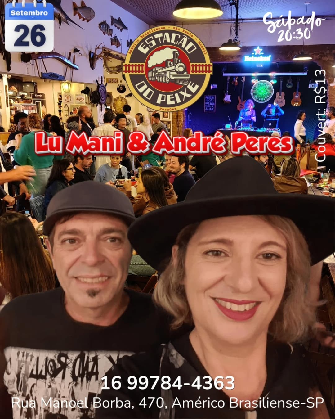 Flyer de Lu Mani e André Peres