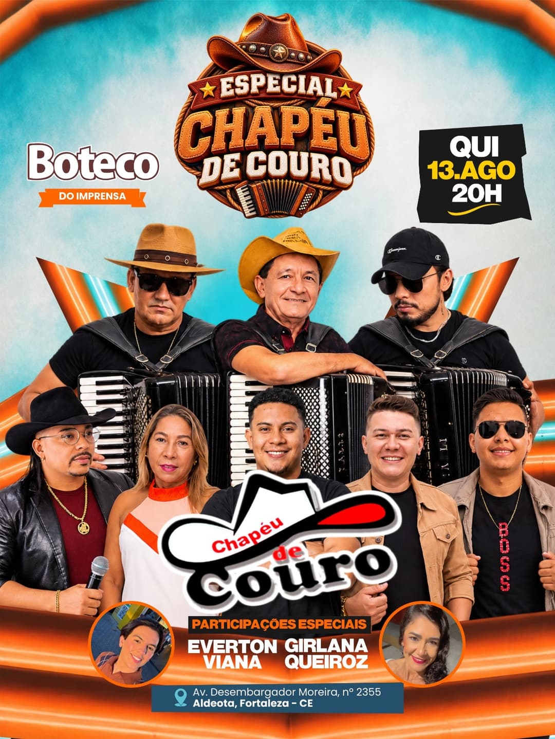 Flyer de Banda Chapéu de Couro