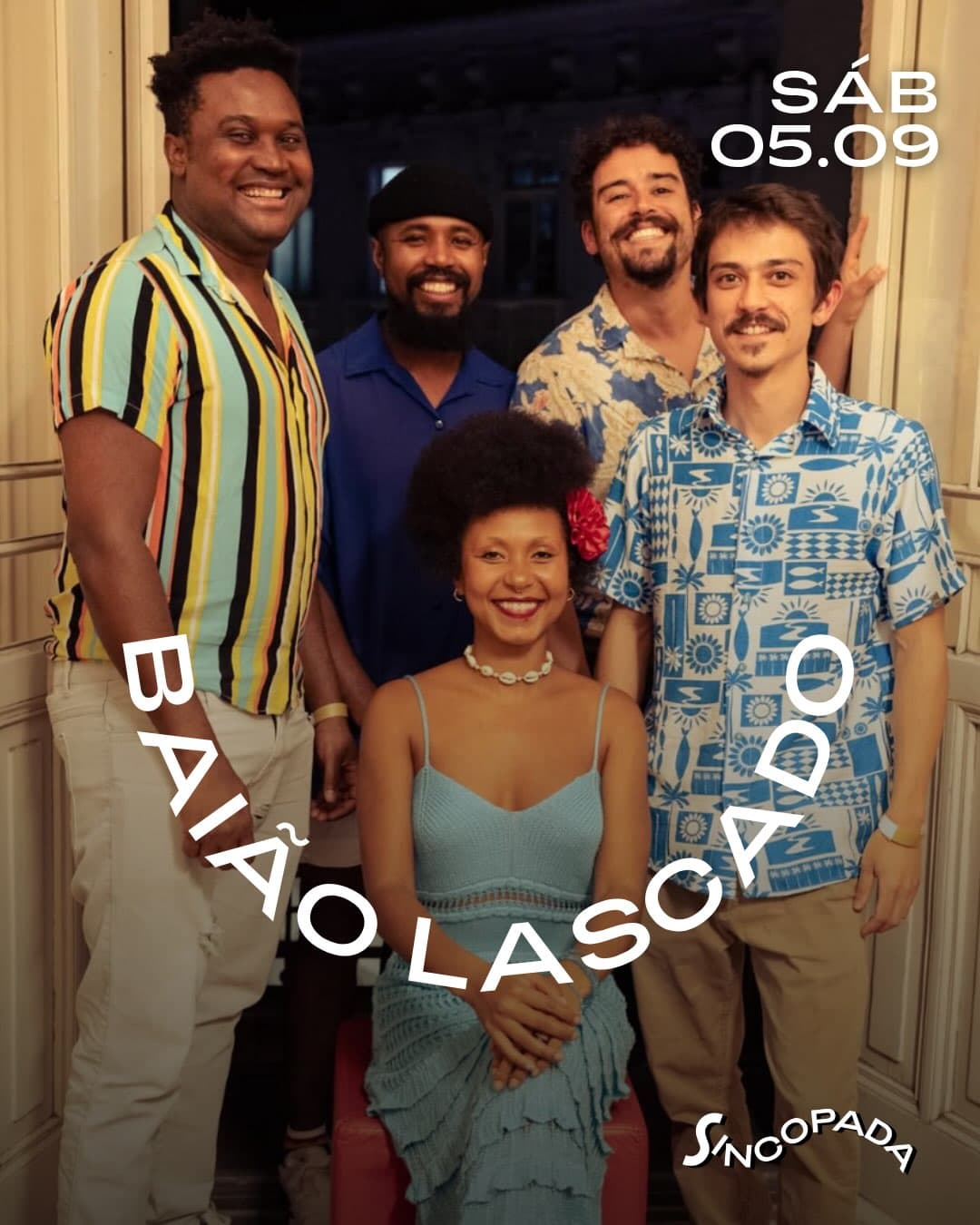 Flyer de Baião Lascado e DJ Angela Ribeiro