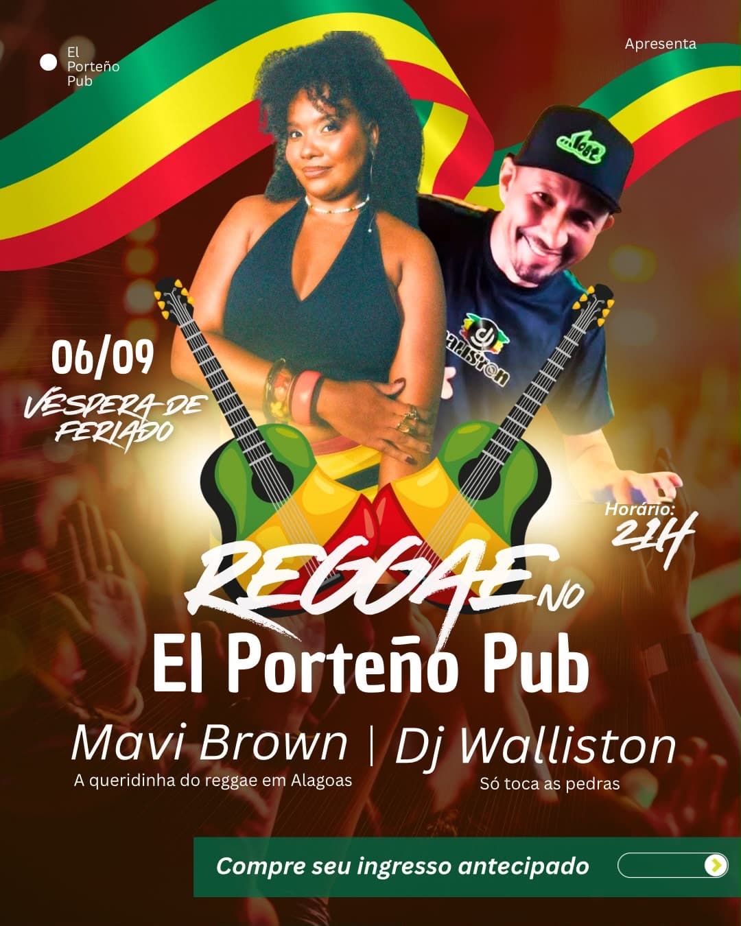 Flyer de Mavi Brown e DJ Waliston
