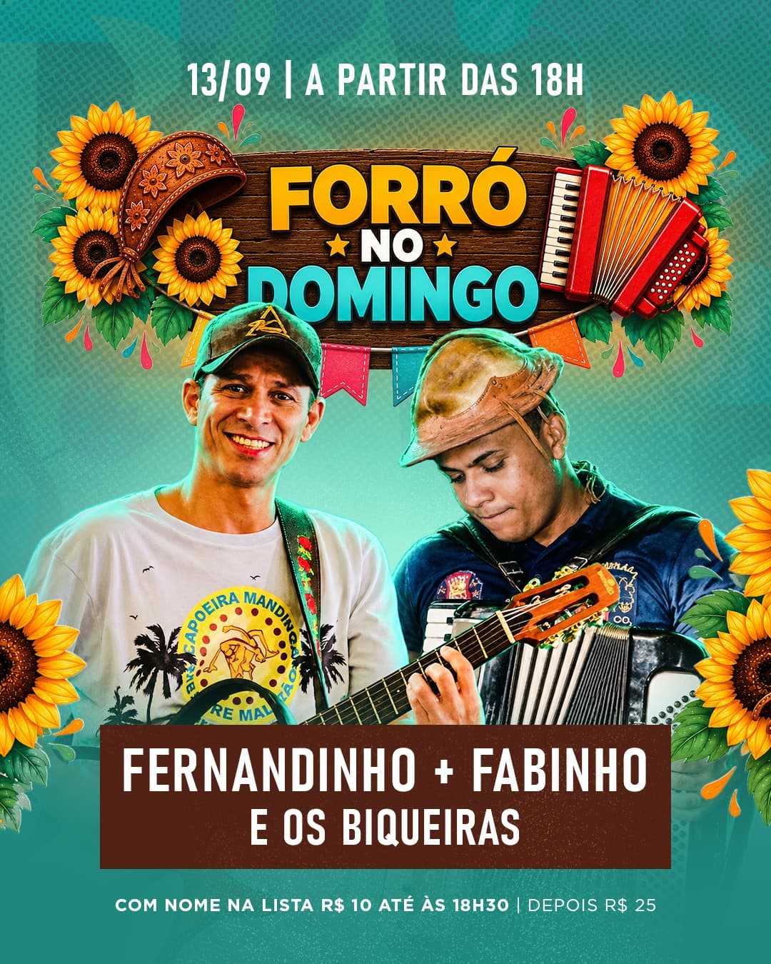 Flyer de Fernandinho, Te Quero Comigo e Os Biqueiras