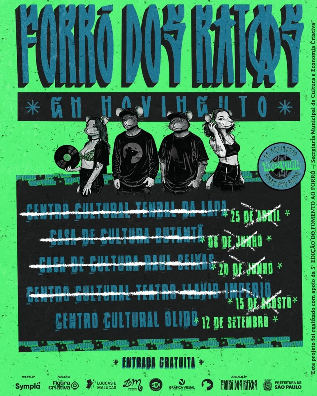 Flyer de Forró dos Ratos e Ratos