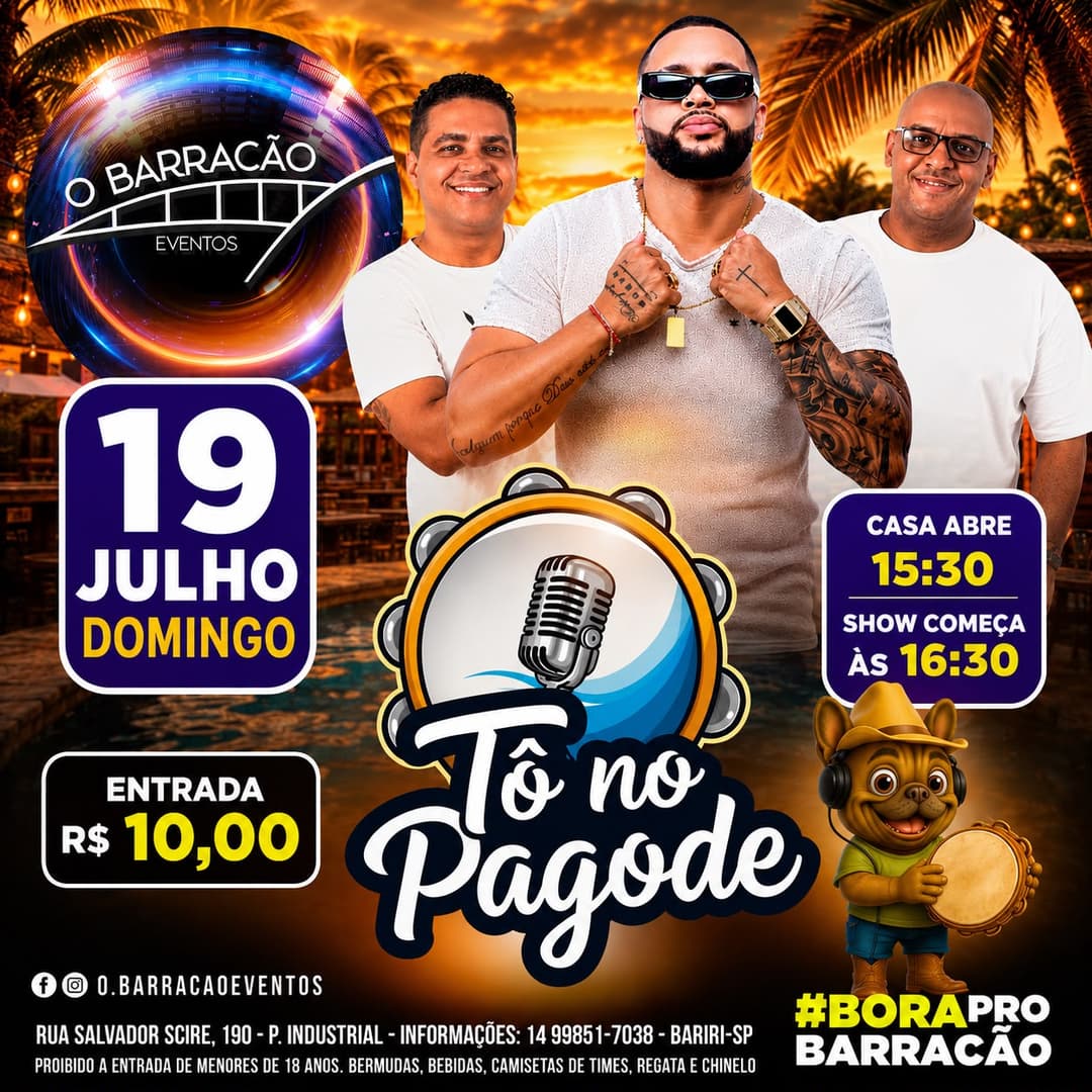Flyer de Tô No Pagode
