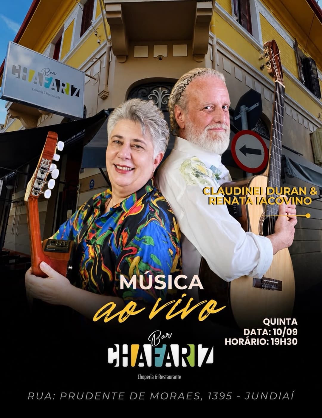 Flyer de Claudinei Duran e Renata Iacovino