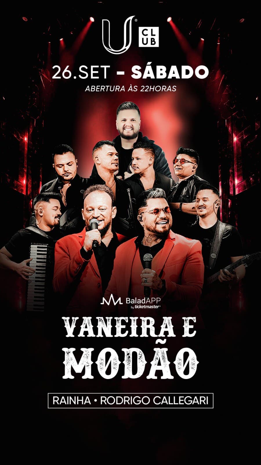Flyer de Rodrigo Callegari, Tuco e Banda Rainha Musical