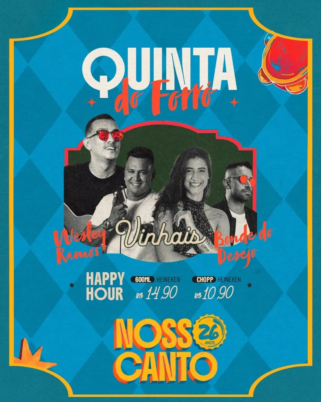 Flyer de Wesley Ramos, Vinhais e Bonde do Desejo