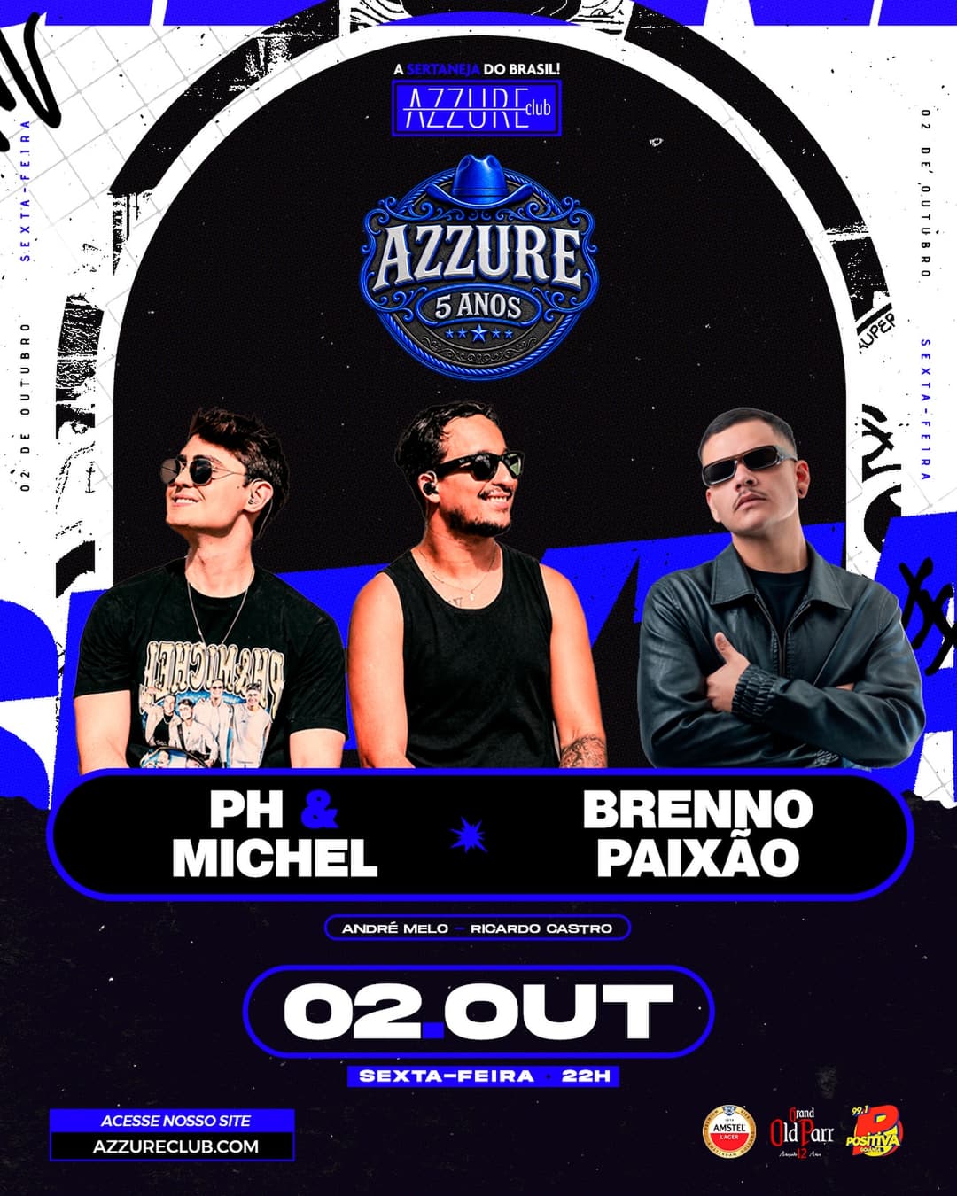 Flyer de Brenno Paixão, Phemichel, Ricardo Castro e André Melo