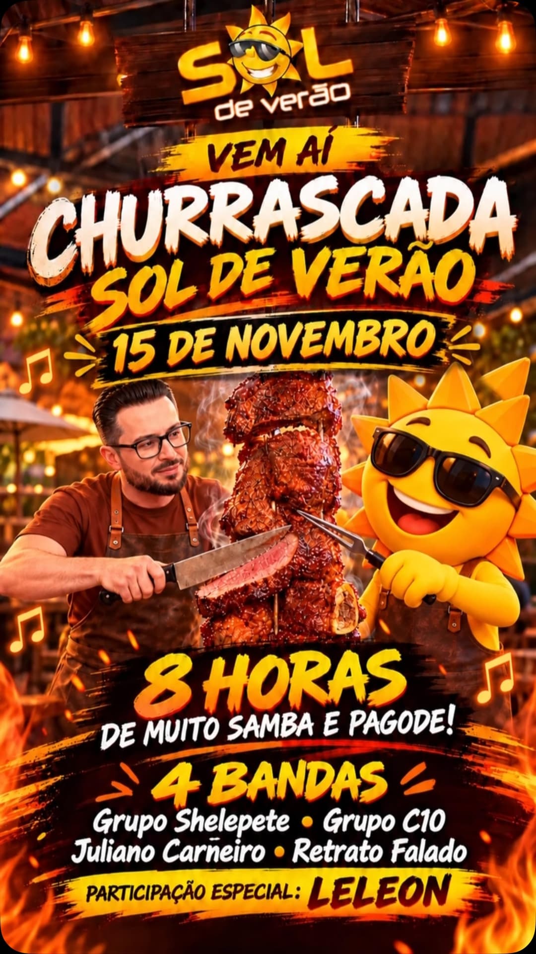 Flyer de Grupo Shelepete, Grupo C10 e mais 3 artistas