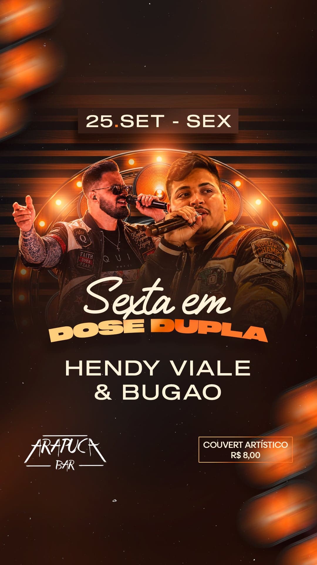 Flyer de Hendy Viale e Bugão
