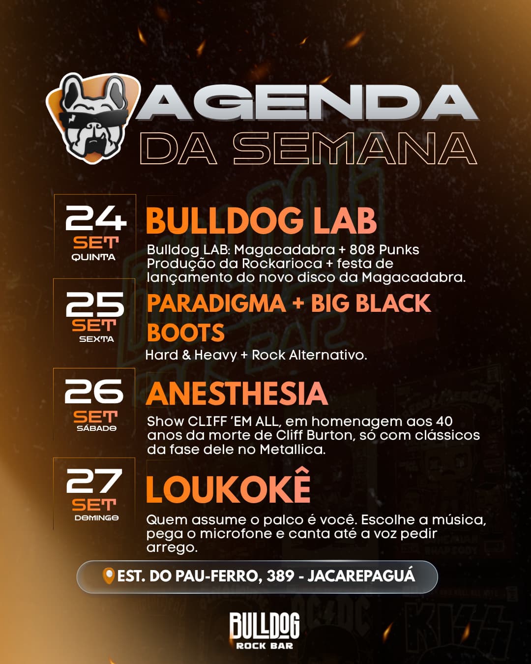 Flyer de Paradigma e Big Black Boots