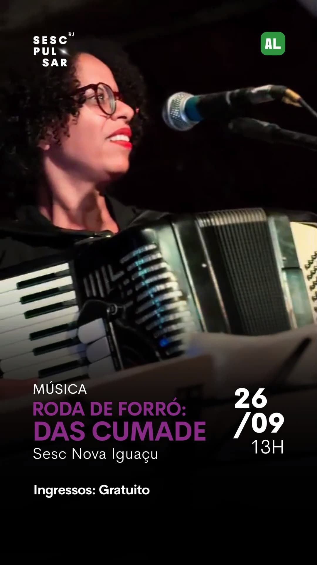 Flyer de Roda de Forró com as 'Das Cumade'
