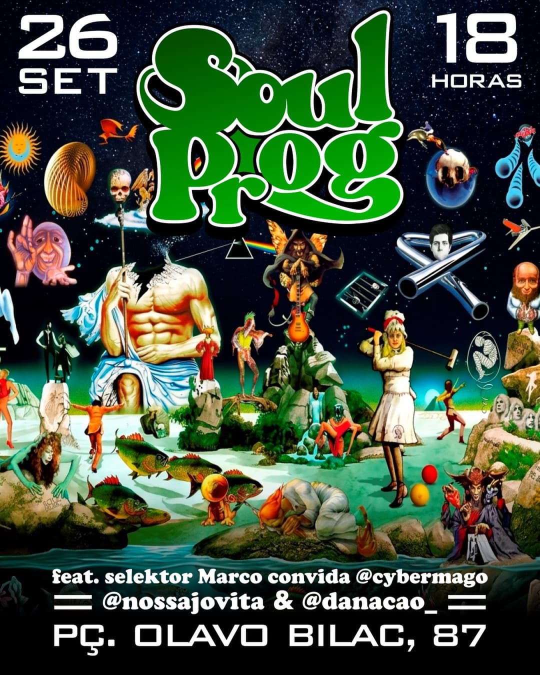 Flyer de Jovita, Soul Prog, Danação e Cybermago