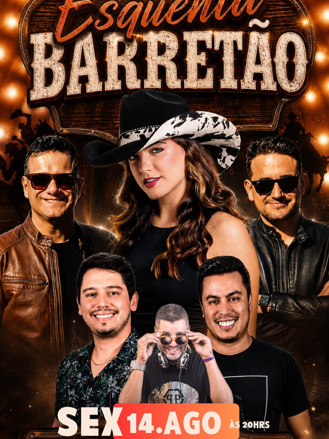 Flyer de Lavínia Butini, José & Diogo, Luiz Gustavo & Guilherme e DJ Thomazini