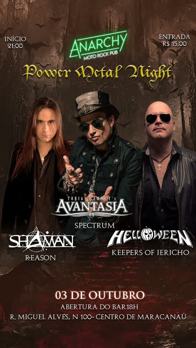 Flyer de Reason, Keepers of Jericho e Spectrum Avantasia Tributo