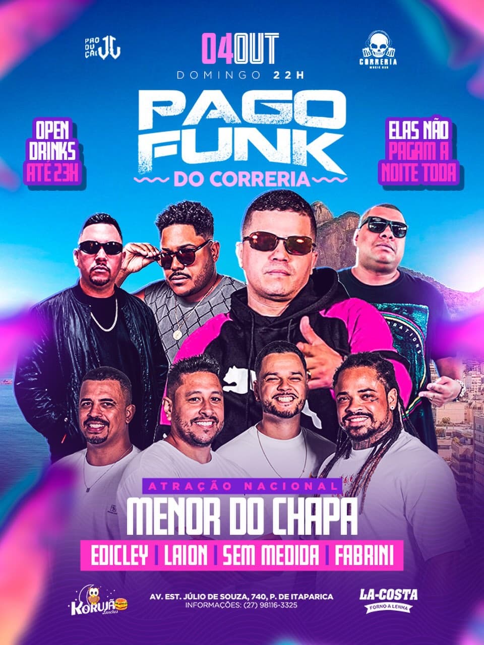 Flyer de Menor do Chapa, Edicley, Laion, Sem Medida e Fabrini