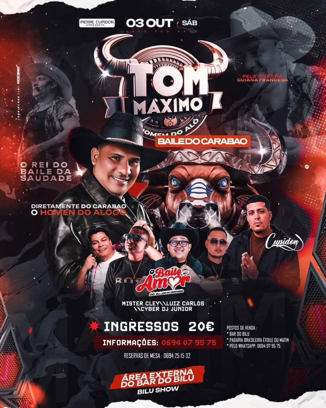 Flyer de Luis Carlos Sena, Tom Maximo e mais 3 artistas