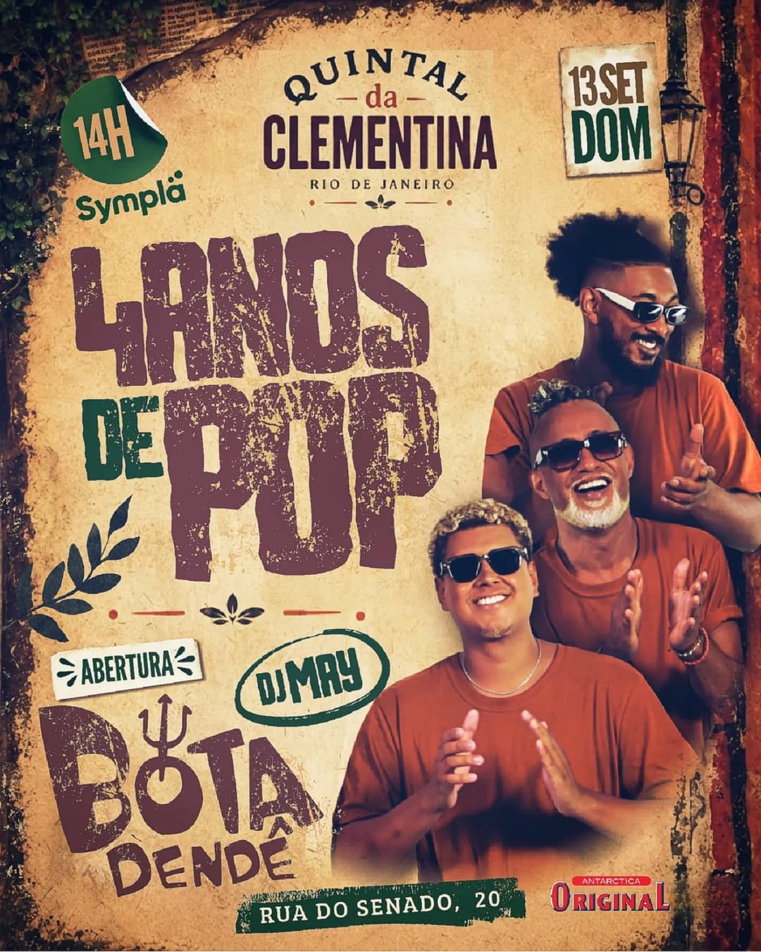 Flyer de Pagode Pop e Bota Dendê