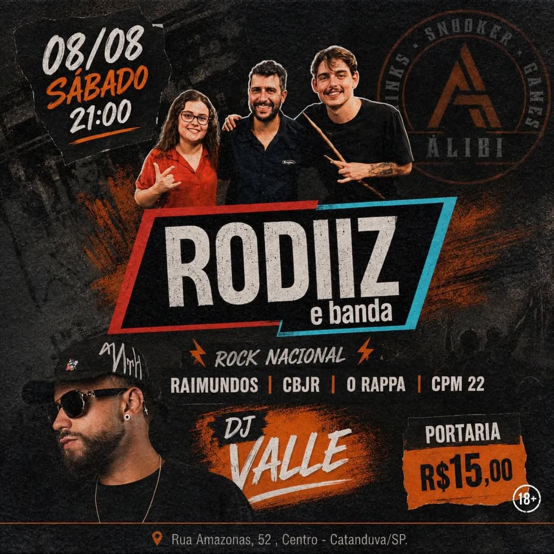 Flyer de Rodiiz e Banda