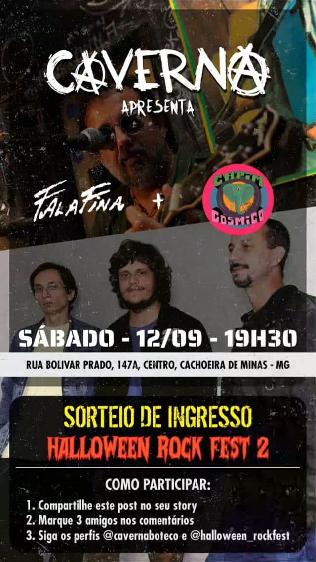 Flyer de Fala Fina e Capim Cósmico