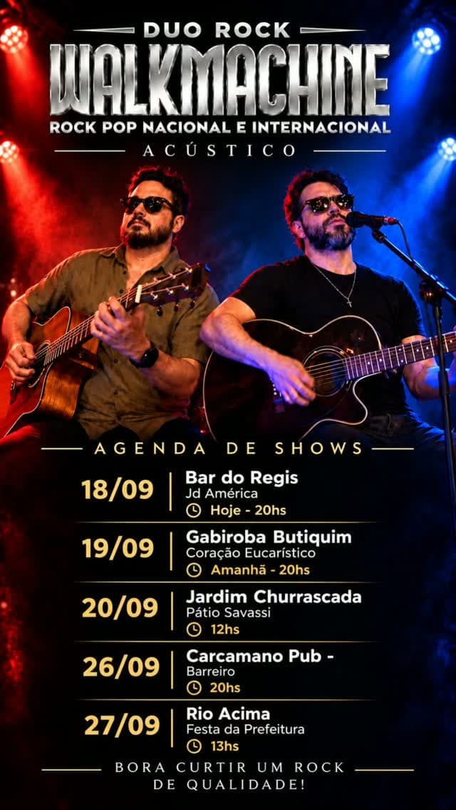Flyer de Walkmachine Banda Oficial e Duo Rock Walkmachine