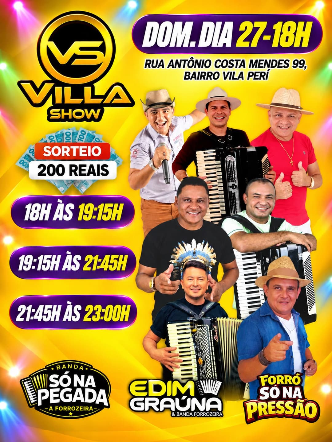 Flyer de Só na Pegada, Edim Graúna e Forró Só na Pressão